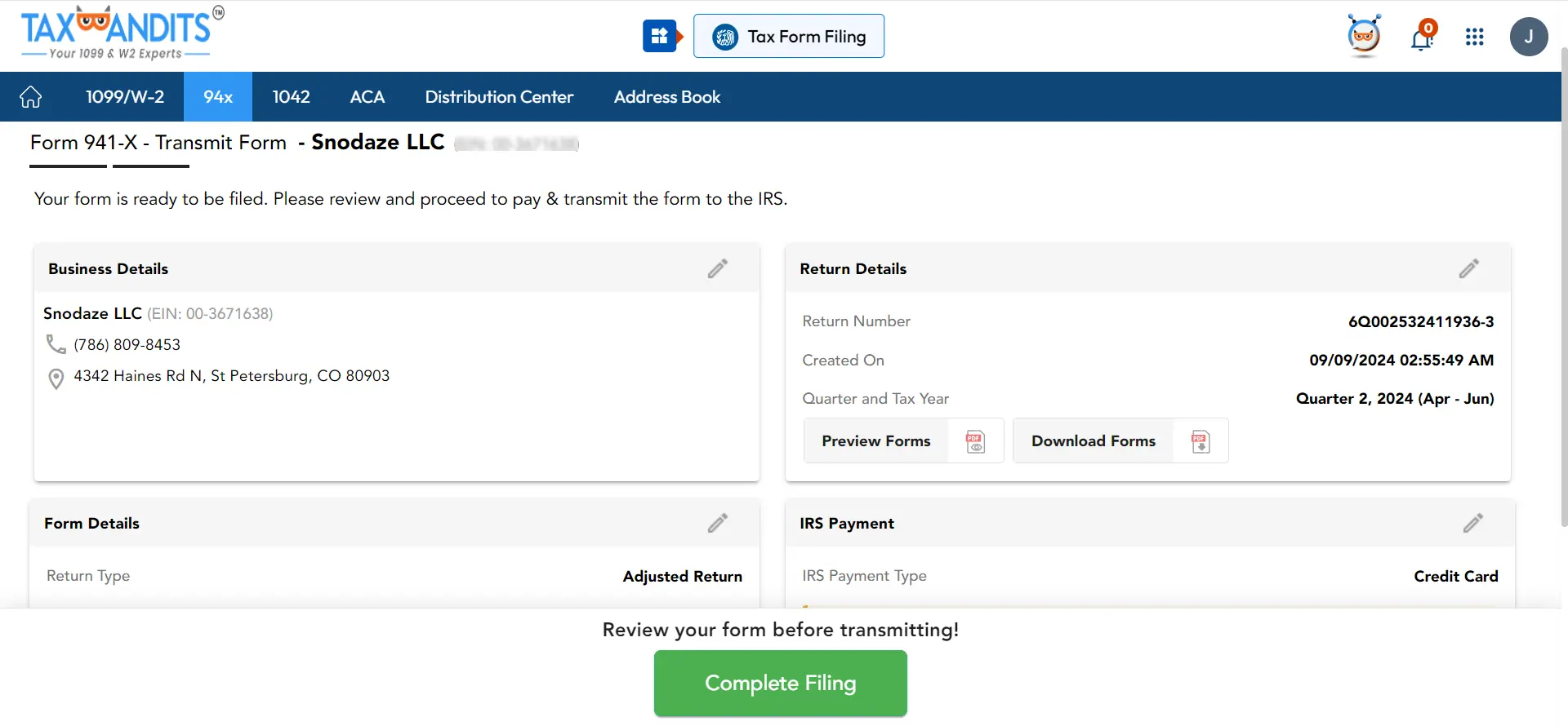 Review your Form 941 Schedule R